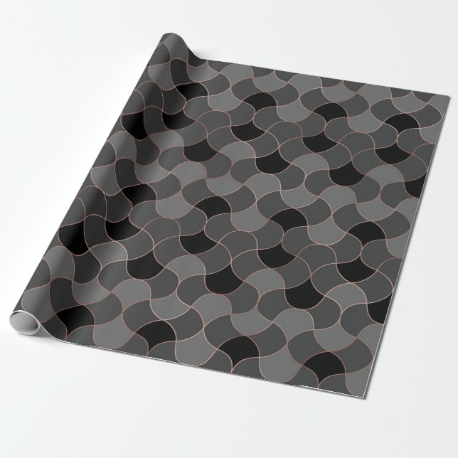 Papier Cadeau Or rose et noir (Déroulé)