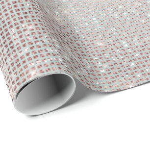 Papier Cadeau Or rose Ivoire Pearly Sparkly Diamond Metallic