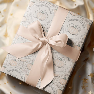 Papier Cadeau Orange & Crème Petit Citrouille Bébé Félicitations