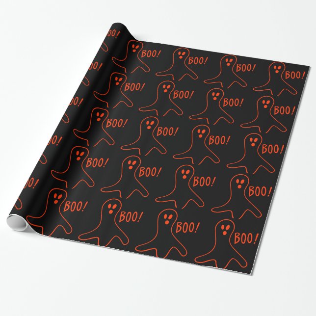Papier Cadeau Orange effrayante drôle de noir de vacances de (Déroulé)