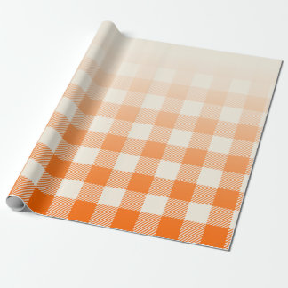 Papier cadeau orange et crème à carreaux de Buffal