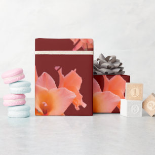 Papier Cadeau Orange gladiolus Floral