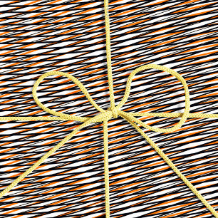Papier Cadeau Orange noir blanc Moiré rayures - Trippy Abstrait