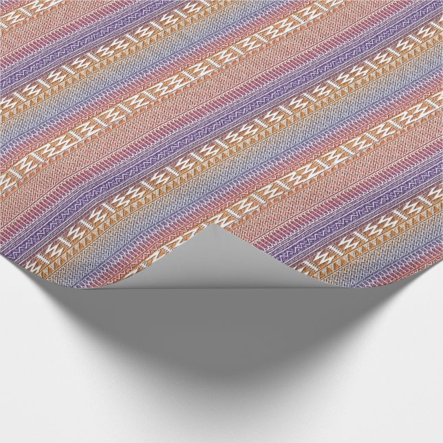 Papier Cadeau Orange Purple Ombre Geo Aztec Tribal Print Motif (Coin)