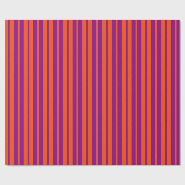 Papier Cadeau Orange Purple Stylish Stripes Pattern Design  (Plat)