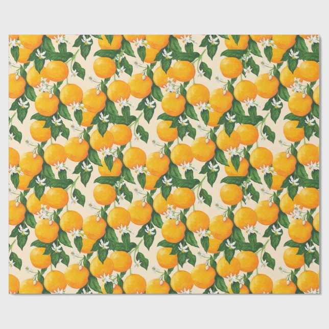 Papier Cadeau Oranges (Plat)