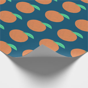 Papier Cadeau Oranges colorées Fruity Fun Citrus Motif Marine