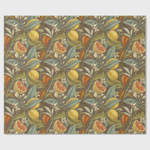 Papier Cadeau Oranges et citrons bontaniques
