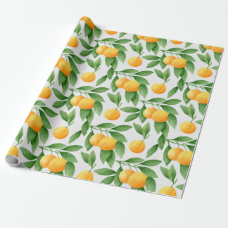 Papier Cadeau Oranges ou mandarines motif