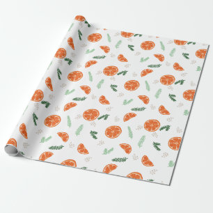 Papier Cadeau Oranges - Papier d'emballage de Noël