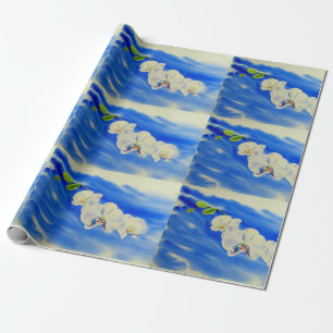 Papier Cadeau Orchidée Aquarelle peinture, brise, Nuages