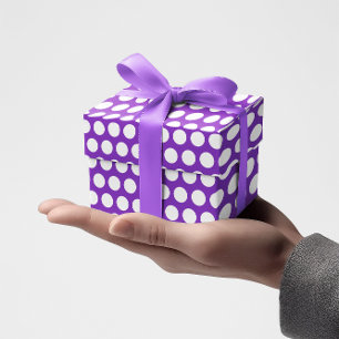 Papier Cadeau Orchidée foncée et points blancs