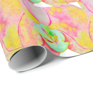 Papier Cadeau Orchidées Abstraites fleurs tropicales