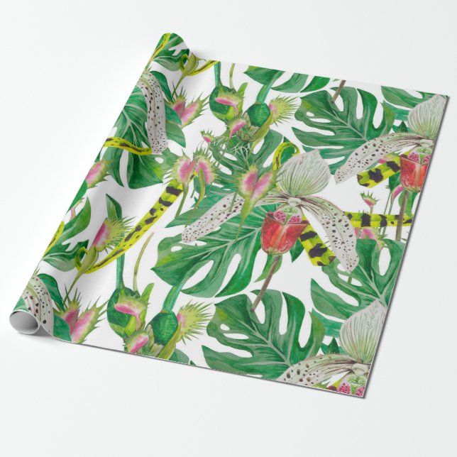 Papier Cadeau Orchidées et floral (Déroulé)