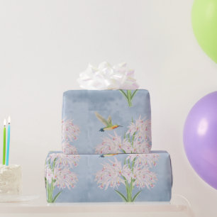 Papier Cadeau Orchidées rose pastel Floral