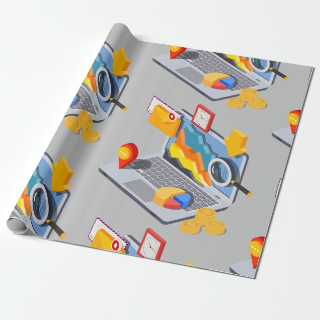 Papier Cadeau Ordinateur portable (Déroulé)