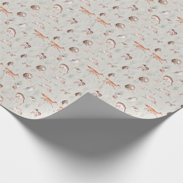 Papier Cadeau Oreillers de forêt de bois aquarelle Scandinave (Coin)
