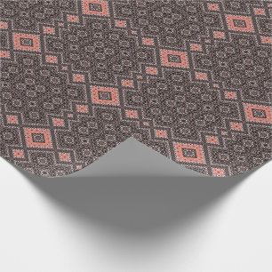 Papier Cadeau oriental, arabe, ornement, marron, rouge, ethnique