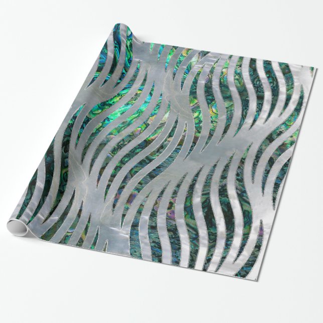 Papier Cadeau Ormeau abstrait et nacre d'ondulation (Déroulé)