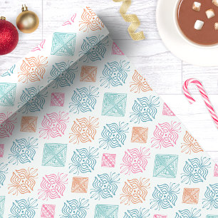 Papier Cadeau Ornement Bohème Abstrait Motif Tribal