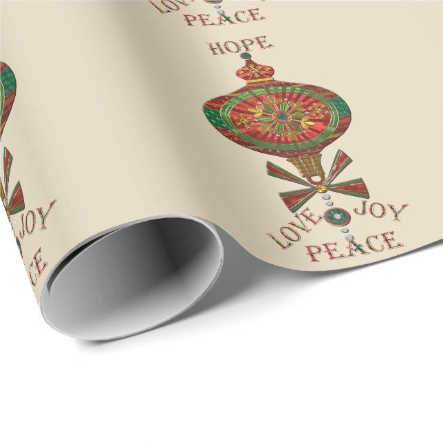 Papier Cadeau Ornement de vacances (Coin rond)