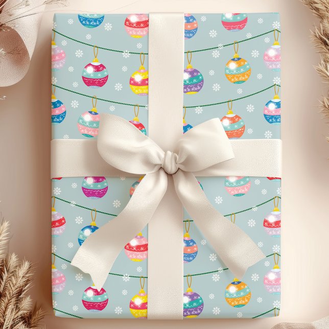 Papier Cadeau Ornements festifs et flocons de neige (Créateur téléchargé)