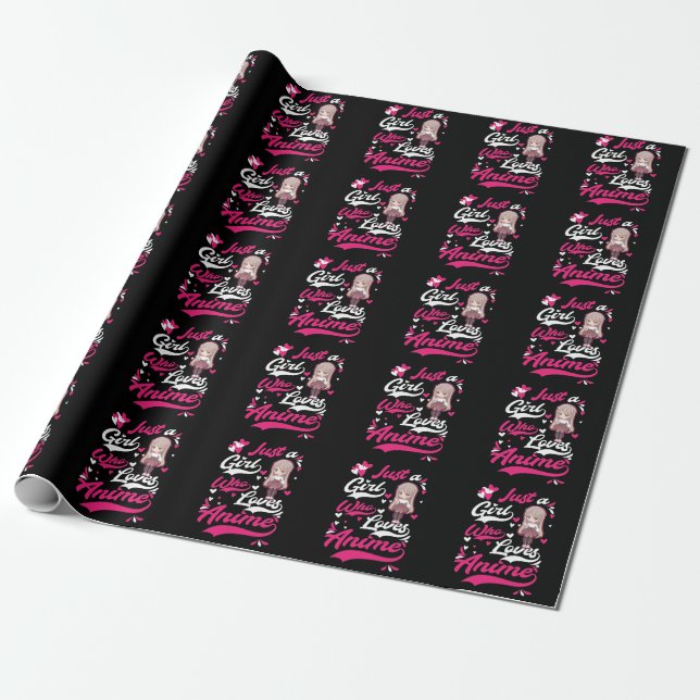 Papier Cadeau Otaku Japonaise Anime Girl (Déroulé)