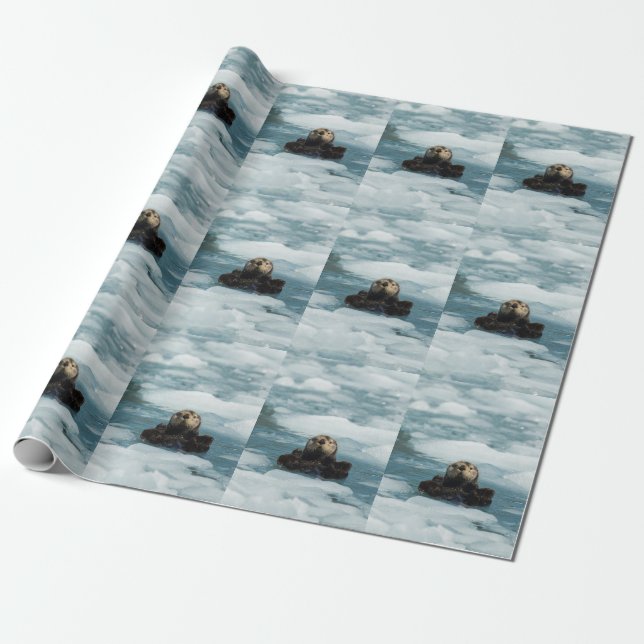 Papier Cadeau Otter flottante (Déroulé)