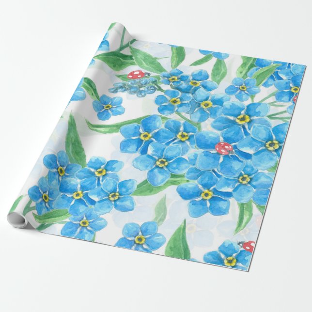Papier Cadeau Oublie-moi pas un motif sans soudure (Déroulé)
