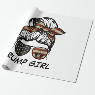 Papier Cadeau Oui, je suis une fille de Trump - Trump 2024 Elec