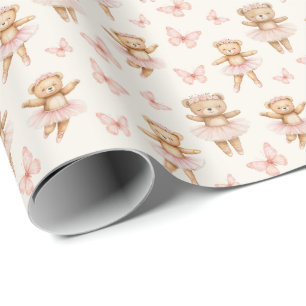 Papier Cadeau Ours ballerines mignons