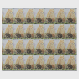 Papier Cadeau Ours de bébé avec maman Bear