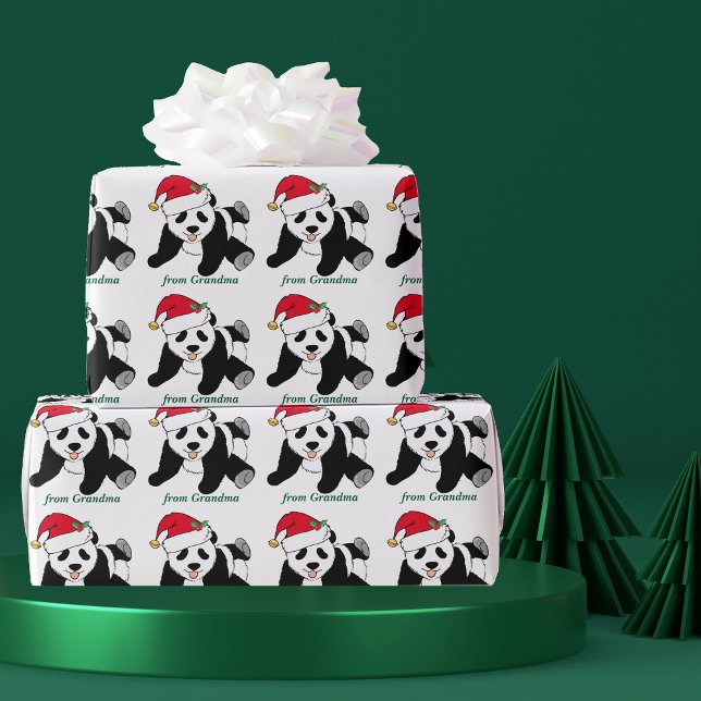 Papier Cadeau Ours De Panda De Noël Personnalisé De Votre Nom (Créateur téléchargé)
