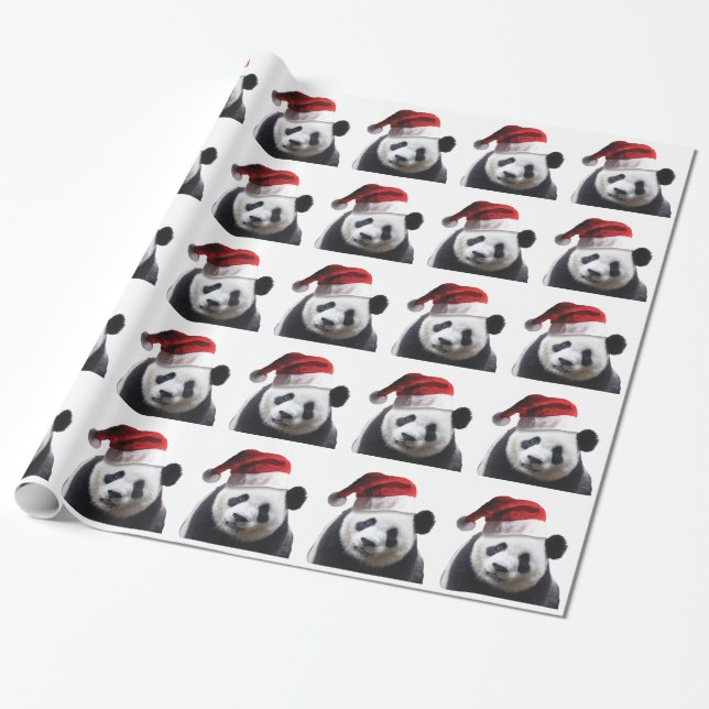 Papier Cadeau Ours de panda Noël (Déroulé)