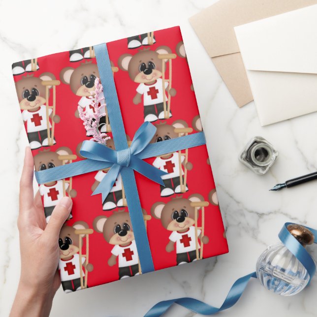 Papier Cadeau Ours EMT avec papier d'emballage pour béquilles (Cadeaux)