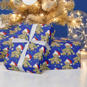 Papier Cadeau Ours En Jeu De Noël