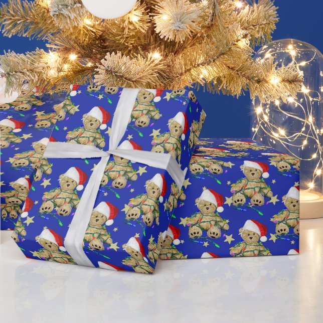 Papier Cadeau Ours En Jeu De Noël (Vacances)