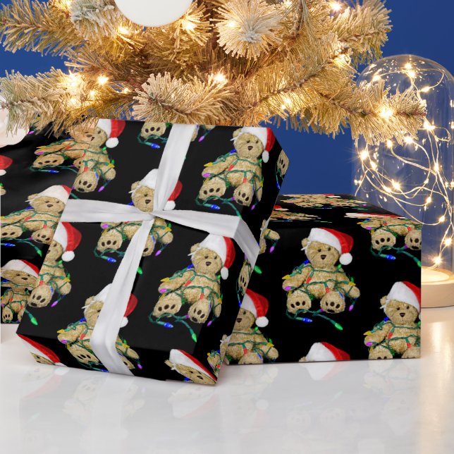 Papier Cadeau Ours En Jouet De Noël En Lumière (Vacances)