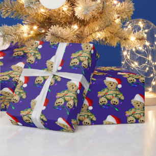 Papier Cadeau Ours En Jouet De Noël En Lumière