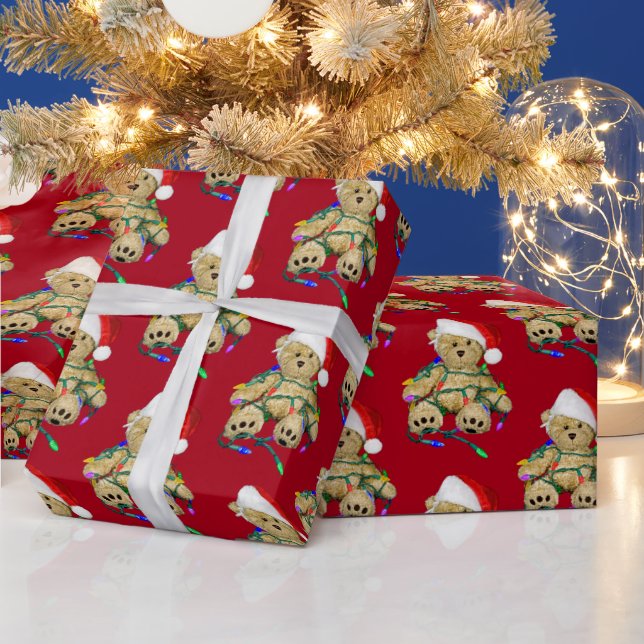 Papier Cadeau Ours En Jouet De Noël En Lumière (Vacances)