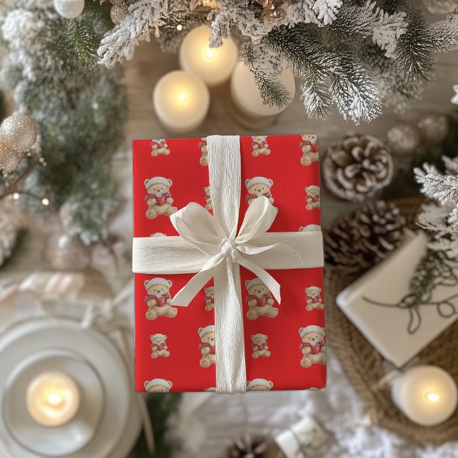 Papier Cadeau Ours en peluche de Noël (Créateur téléchargé)