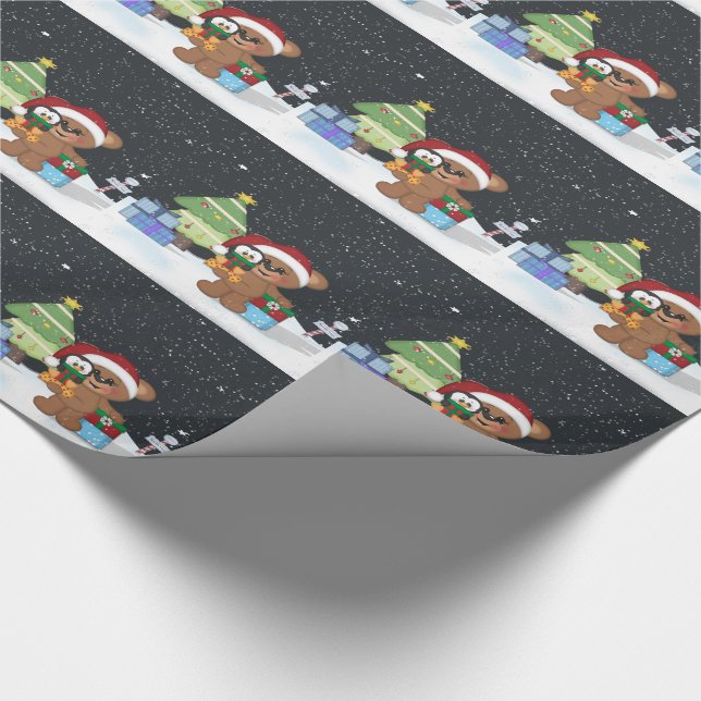 Papier Cadeau Ours en peluche de Noël (Coin)