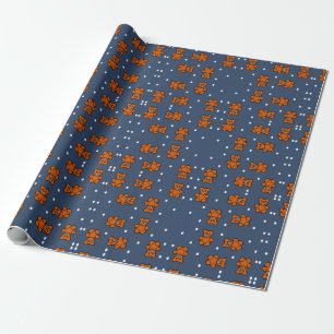 Papier Cadeau Ours en peluche mignon à pois