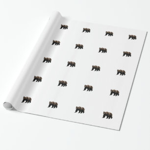 Papier Cadeau Ours gris