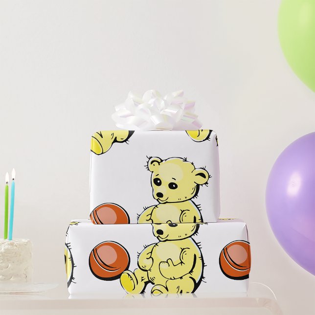 Papier Cadeau Ours Jaune Teddy (Créateur téléchargé)