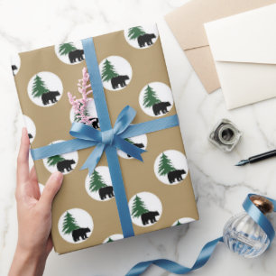 Papier Cadeau Ours noir Papier d'emballage du pays
