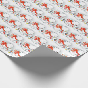Papier Cadeau Ours polaire mignon et poussin bébé