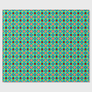 Papier Cadeau Oussons colorés et fleurs