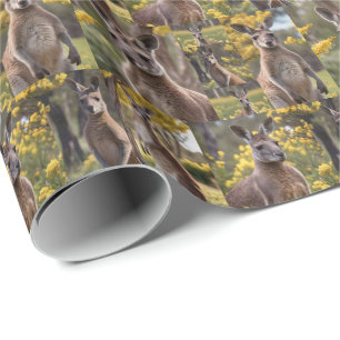 Papier Cadeau Outback Beauty : Kangaroo Et Wattle Photo Collage