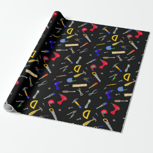 Papier Cadeau Outils Collage Boy's Birthday